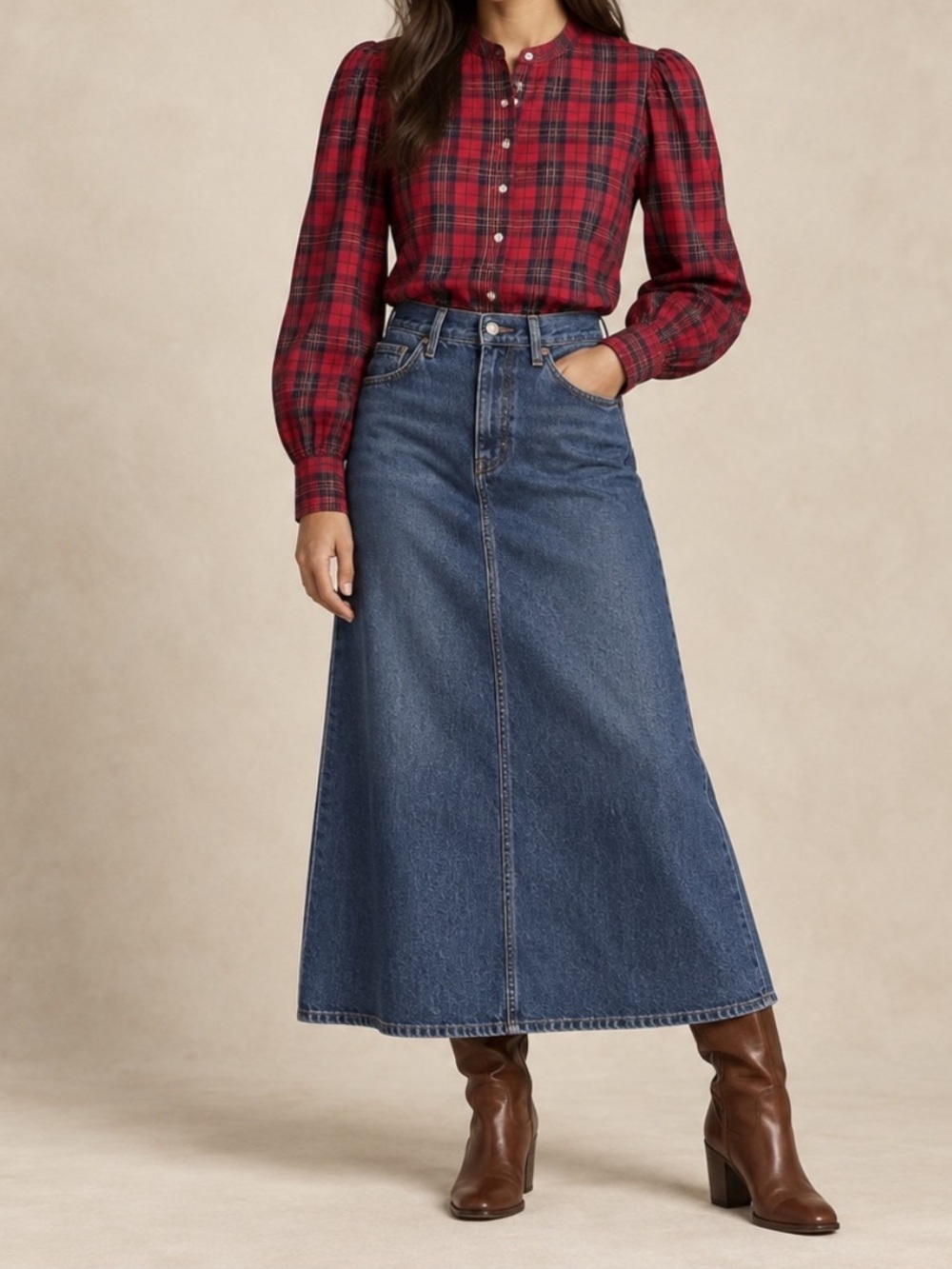 Polo Ralph Lauren Tartan Plaid Puff Sleeves  Shirt Size 8 - Picture 4 of 12